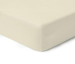 Сатиновая простынь на резинке 00-0400-LIGHT CREAM