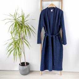 Chalatas BATHROBE WAFFLE CVC-210 210 BATHROBE KIMONO-NAVY