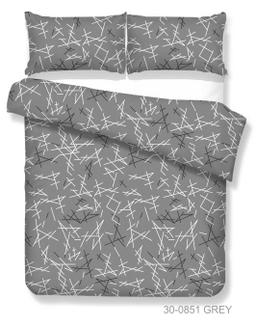Polycotton bedding set GEOMETRY 30-0851-GREY